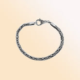 AB-1000-S-6MM Byzantine Style Sterling Silver Bracelet With Lobster Jewelry Bali Designs Inc 7